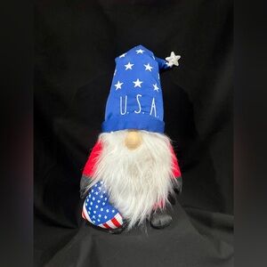 Rae Dunn Patriotic Gnome with Blue Hat